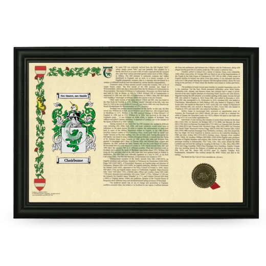 Chairbume Armorial Landscape Framed - Black
