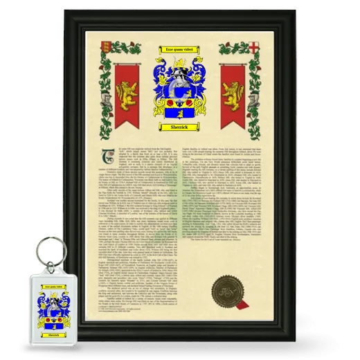 Sherrick Framed Armorial History and Keychain - Black