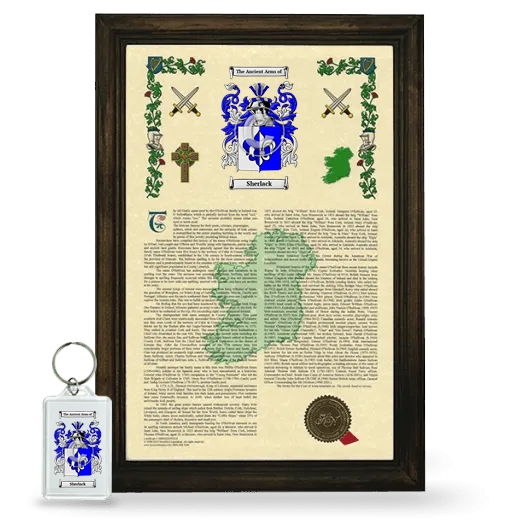 Sherlack Framed Armorial History and Keychain - Brown