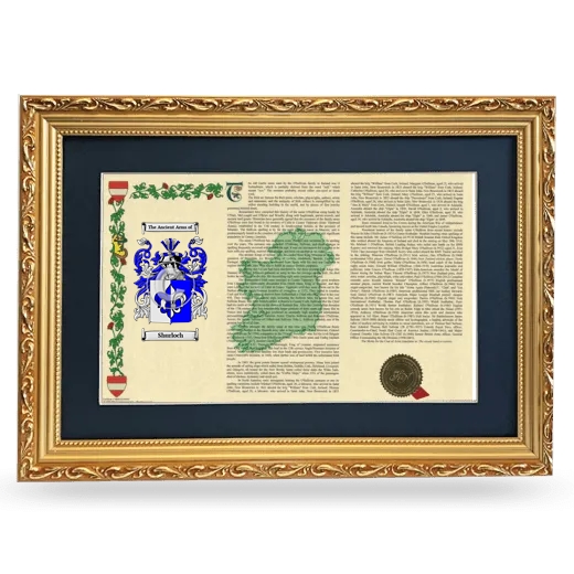 Shurloch Deluxe Armorial Landscape Framed - Gold