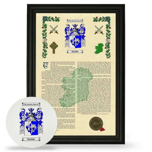 Shyrlyke Framed Armorial History and Mouse Pad - Black