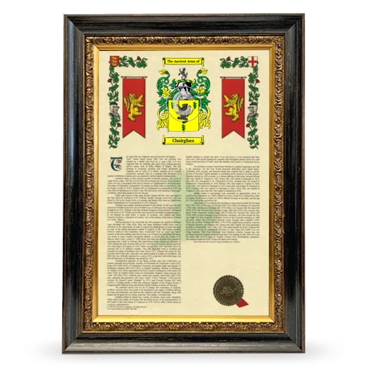 Chairghan Armorial History Framed - Heirloom