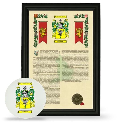 Sherrhan Framed Armorial History and Mouse Pad - Black