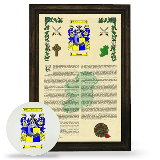 Sharry Framed Armorial History and Mouse Pad - Brown