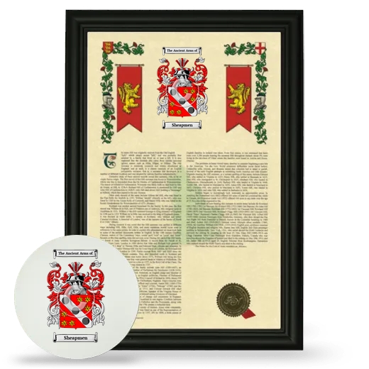 Sheapmen Framed Armorial History and Mouse Pad - Black