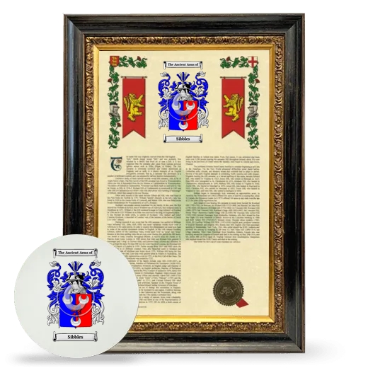Sibbles Framed Armorial History and Mouse Pad - Heirloom