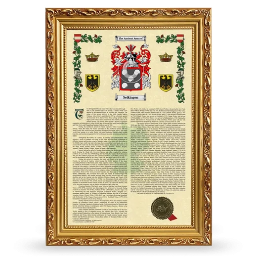 Seikingen Armorial History Framed - Gold