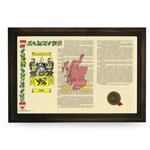 Sydes Armorial Landscape Framed - Brown