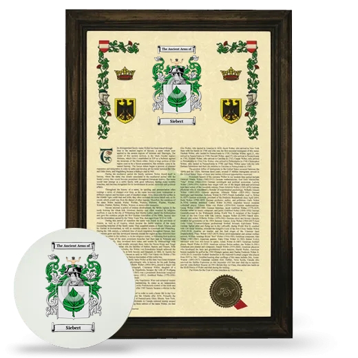 Siebert Framed Armorial History and Mouse Pad - Brown