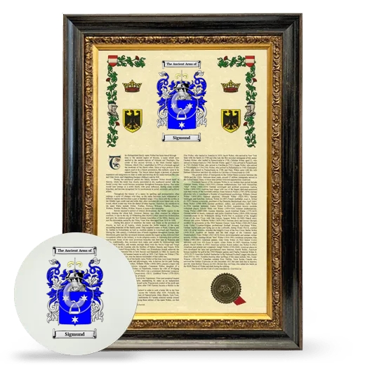Sigmund Framed Armorial History and Mouse Pad - Heirloom