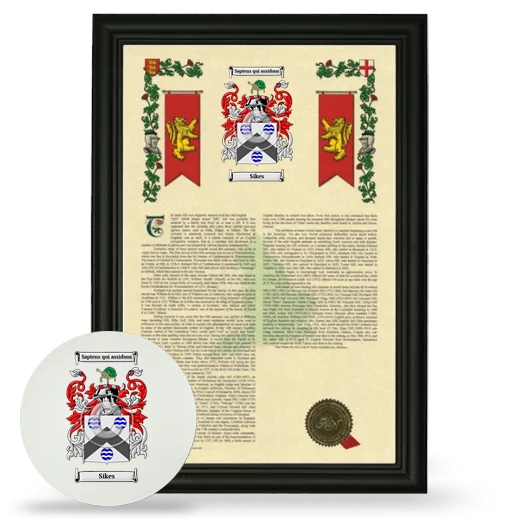 Sikes Framed Armorial History and Mouse Pad - Black