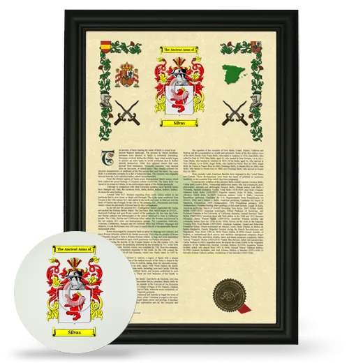 Silvas Framed Armorial History and Mouse Pad - Black