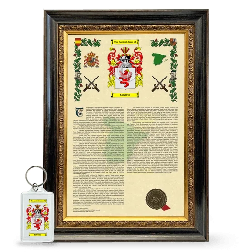 Silverio Framed Armorial History and Keychain - Heirloom