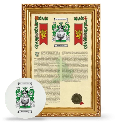 Silworthey Framed Armorial History and Mouse Pad - Gold