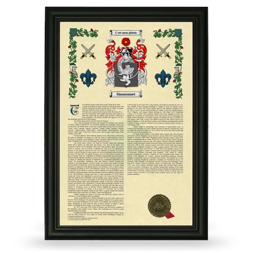 Simmonnet Armorial History Framed - Black