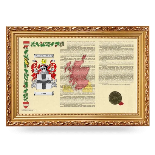 Saim Armorial Landscape Framed - Gold