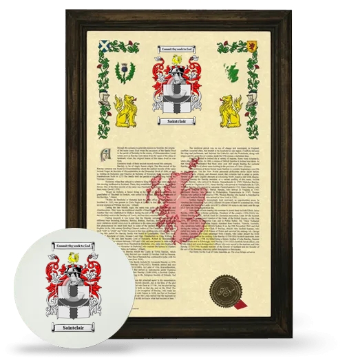 Saintclair Framed Armorial History and Mouse Pad - Brown