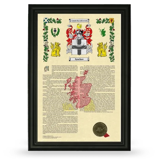 Synclare Armorial History Framed - Black