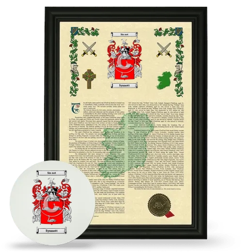 Synnott Framed Armorial History and Mouse Pad - Black
