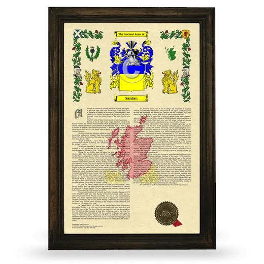 Santan Armorial History Framed - Brown