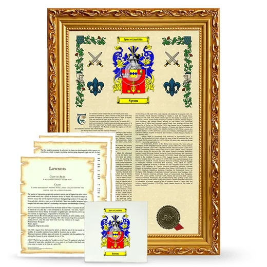 Syron Framed Armorial, Symbolism and Large Tile - Gold