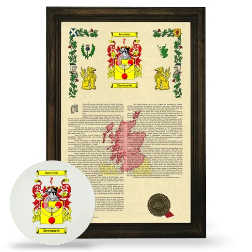 Sievwrorde Framed Armorial History and Mouse Pad - Brown