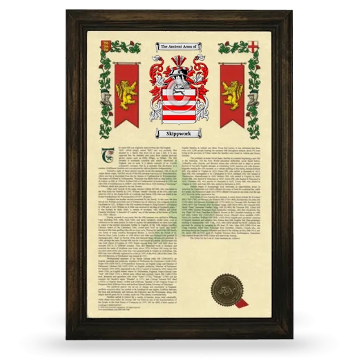 Skippwork Armorial History Framed - Brown