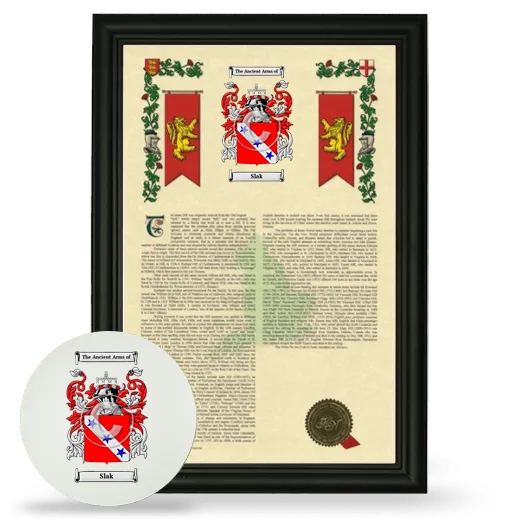 Slak Framed Armorial History and Mouse Pad - Black