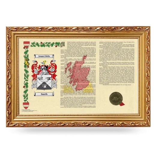 Smeth Armorial Landscape Framed - Gold