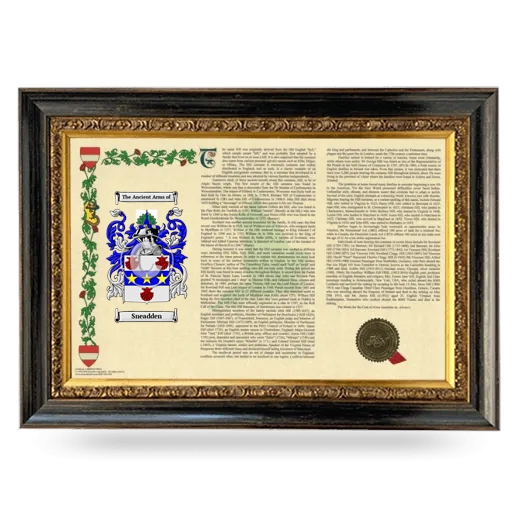 Sneadden Armorial Landscape Framed - Heirloom