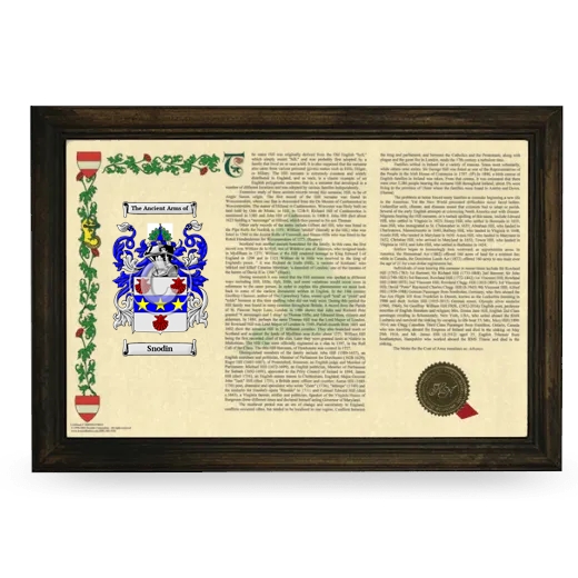 Snodin Armorial Landscape Framed - Brown