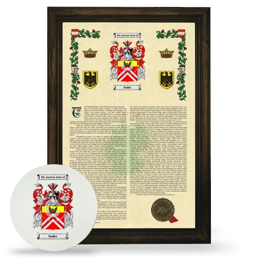 Soder Framed Armorial History and Mouse Pad - Brown