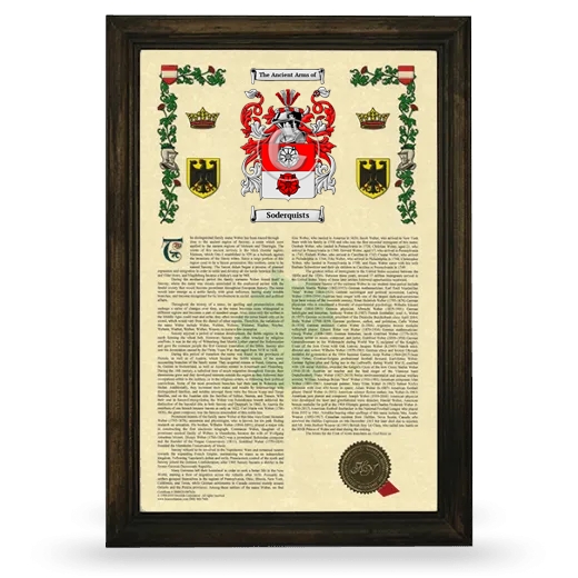 Soderquists Armorial History Framed - Brown