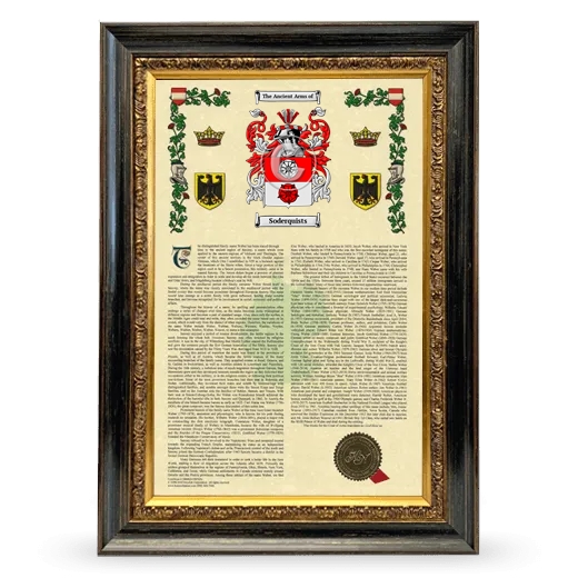 Soderquists Armorial History Framed - Heirloom