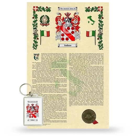 Sodano Armorial History and Keychain Package