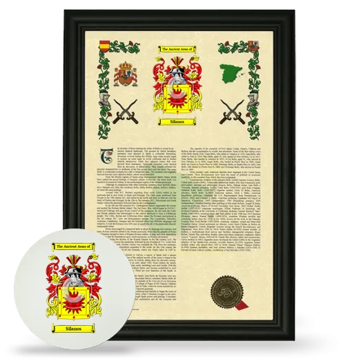Silanos Framed Armorial History and Mouse Pad - Black
