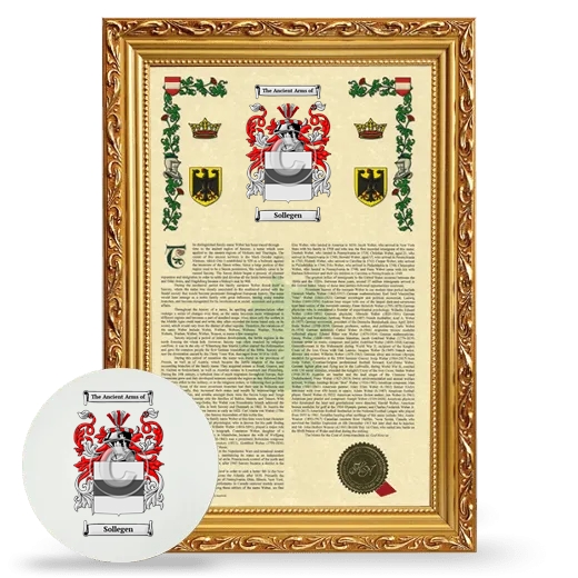 Sollegen Framed Armorial History and Mouse Pad - Gold