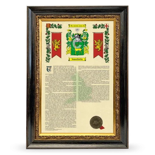 Somerforthy Armorial History Framed - Heirloom