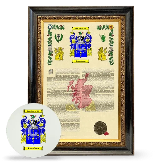 Soamaham Framed Armorial History and Mouse Pad - Heirloom