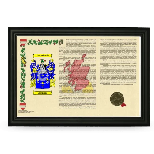 Sommeril Armorial Landscape Framed - Black