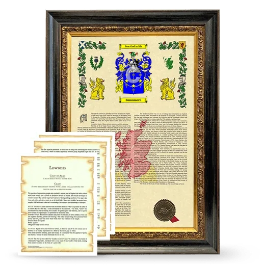 Sumnmeril Framed Armorial History and Symbolism - Heirloom