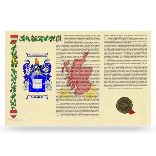 Sutterfield Armorial History Landscape Style