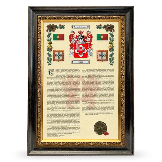 Sosa Armorial History Framed - Heirloom