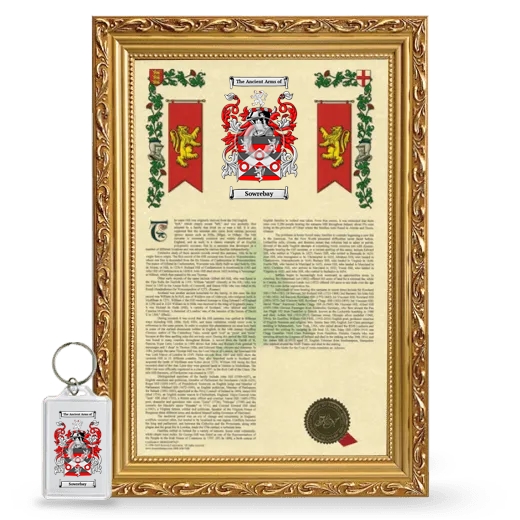 Sowrebay Framed Armorial History and Keychain - Gold