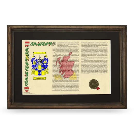 Spaldington Deluxe Armorial Landscape Framed - Brown