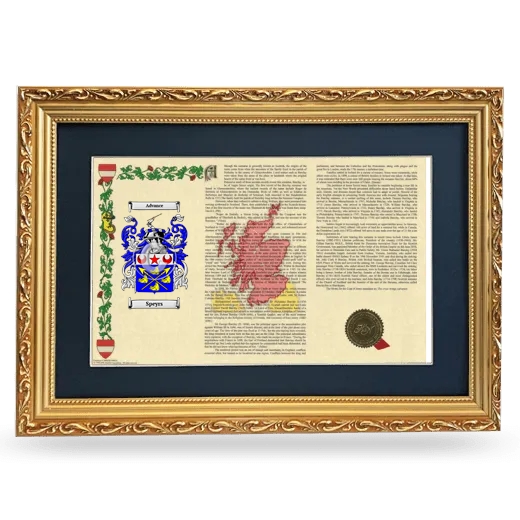 Speyrs Deluxe Armorial Landscape Framed - Gold