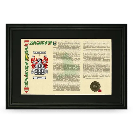 Spelman Deluxe Armorial Landscape Framed- Black