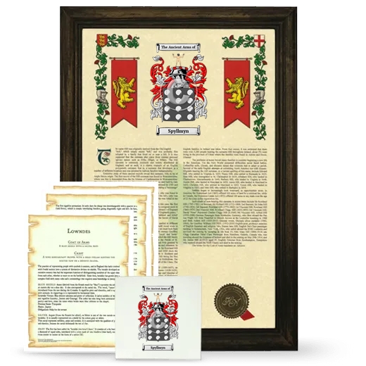 Spyllmyn Framed Armorial, Symbolism and Large Tile - Brown