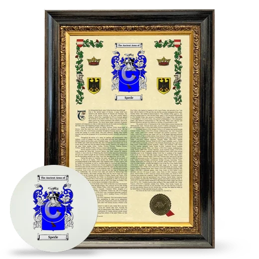 Sperle Framed Armorial History and Mouse Pad - Heirloom