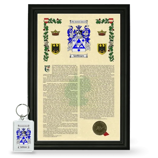 Spielbergen Framed Armorial History and Keychain - Black